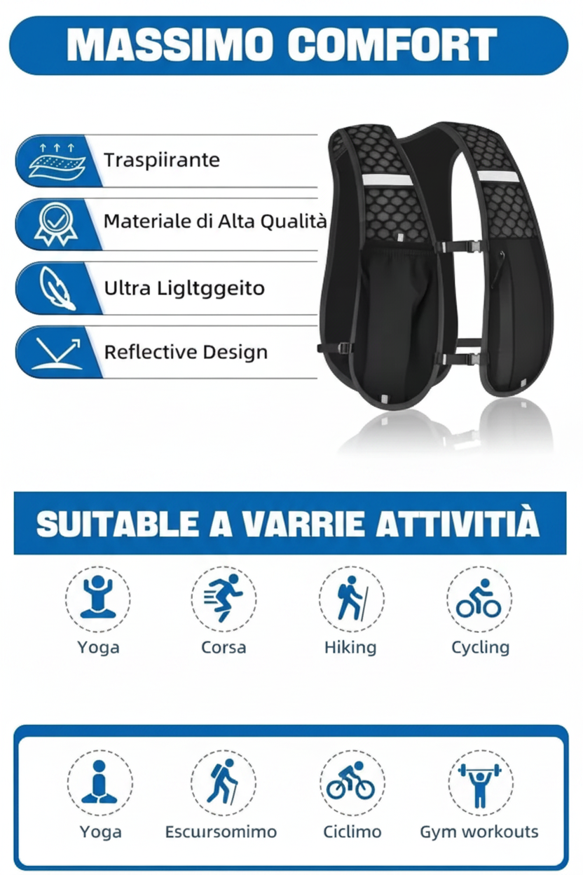 Gilet da Running e Ciclismo Ultraleggero